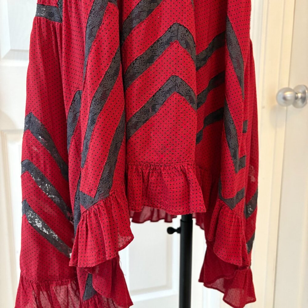 Intimately Free People Voile Lace Trapeze Dress, Crimson S - Picture 4 of 11
